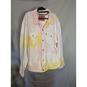 Levis Vintage Fit Denim Jean Tie Dye Trucker Jacket Mens Size XXL [a04]